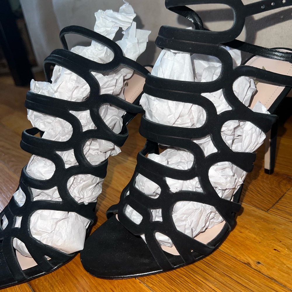 Aldo Black Caged Heels